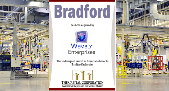 The Capital Corporation advises Bradford Industries on its sale to Wembly Enterprises, Inc.